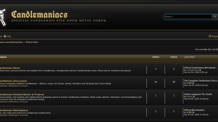 Candlemaniacs Returns – The Official Candlemass Forum Is Back
